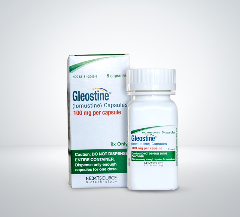 Gleostine 100mg capsules bottle